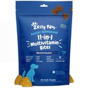 Zesty Paws Senior Dog Multivitamin Treats - Glucosamina para Cães + Enzimas Digestivas & Probióticos - Vitaminas e Suplementos para Cães Livres de Grãos para Pele & Revestimento + Frango Saúde Imune - Avançado - 60ct