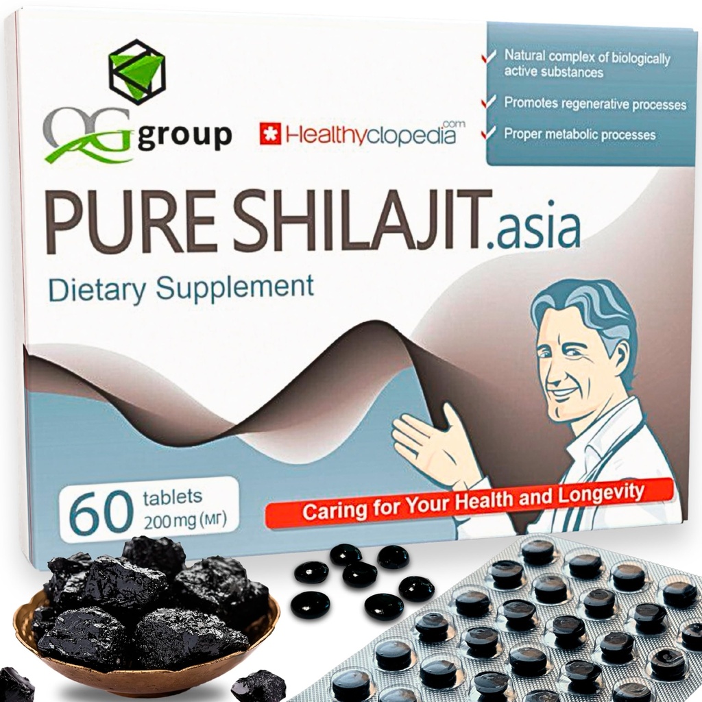 Comprimidos naturais puros de Shilajit Resina crua analógica Mumiyo Dry Drops 60 Comprimidos - 200mg 100% Himalaia Suplemento com 85+ Trace Minerals para energia e metabolismo, Imune Support - Ideal para homens e mulheres
