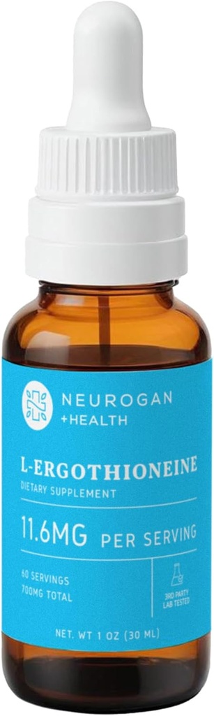 Neurogan L-Ergotioneine Liquid Supplement - 700 MG 60 Servings (1 OZ) - Apoio Antioxidante, Envelhecimento Saudável e Combustível Cerebral* - Made in USA