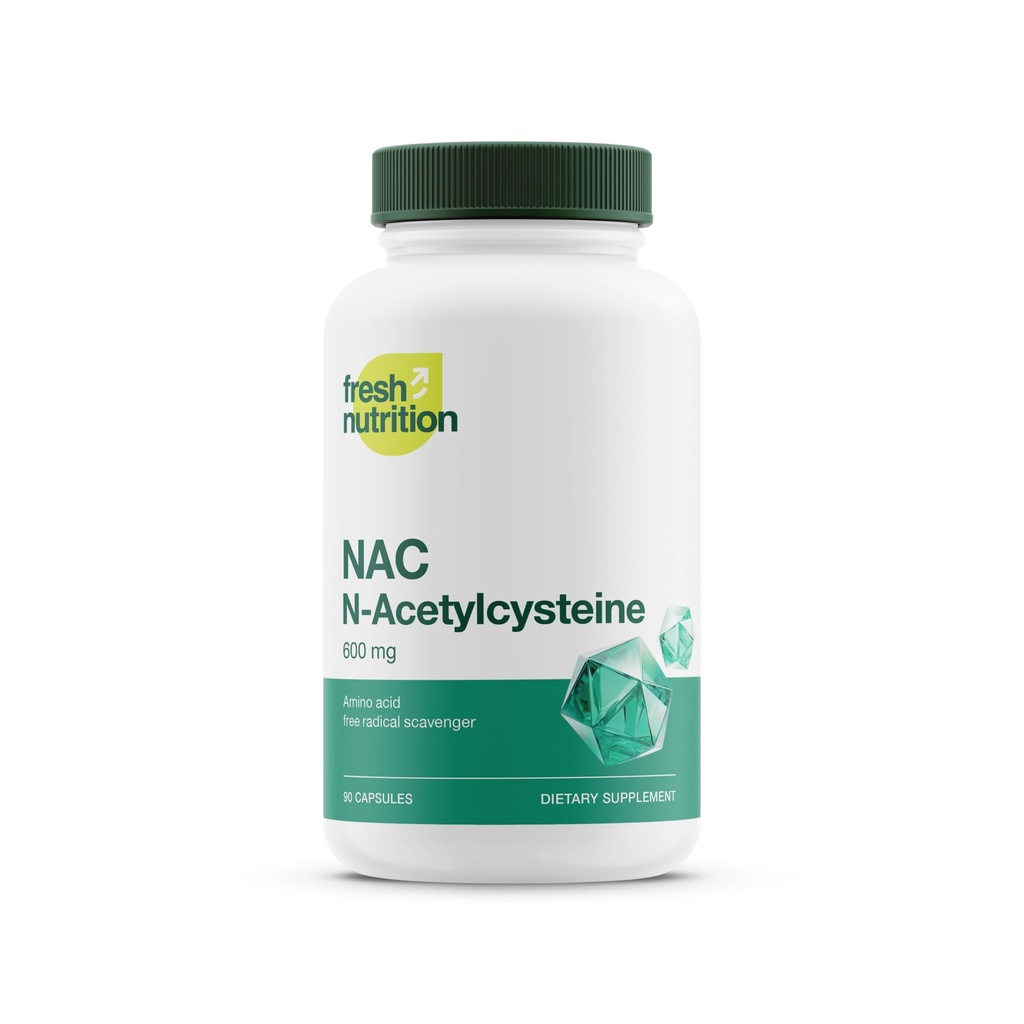 NAC Suplemento - N Acetil Cysteine - Alta Dosagem 600mg - Aminoácidos - Vegan Friendly - Pó NAC puro - 90 Cápsulas