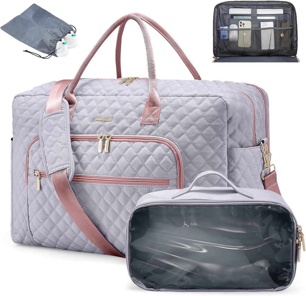 LOVEVOOK viagem saco Duffle - Women's Weekender transporte sobre o Laptop & Gym Bag Overnight com higienização / sapato bolso, hospital saco de trabalho