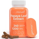 LongLifeNutri Papaya Leaf Extract Supplement 1.200mg por serviço - 240 Cápsulas Vegetarianas, Fornecimento de 4 meses, da Carica Papaya para Bem-Estar Diário, Certificado GMP, Made in USA