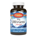 Carlson - Elite DHA Gems, 1000 mg DHA, Wild Caught, Sustentável Fonte, Função Cérebro & Visão Saudável, 60 Softgels