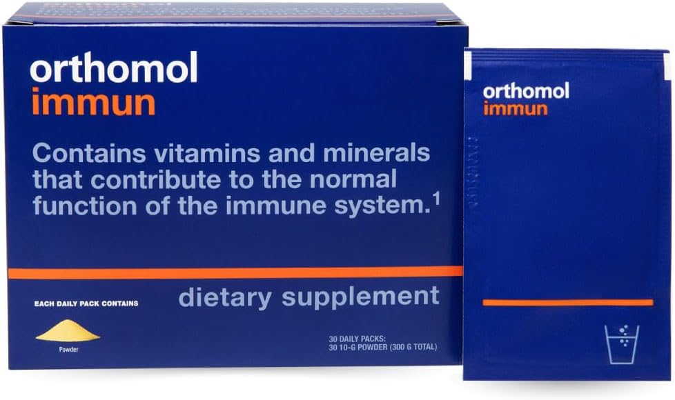 Pó de Ortomol Immun, Suplemento de Suporte Imune, Abastecimento de 30 dias, Vitaminas A, B, C, D, E, Zinco, Iodo