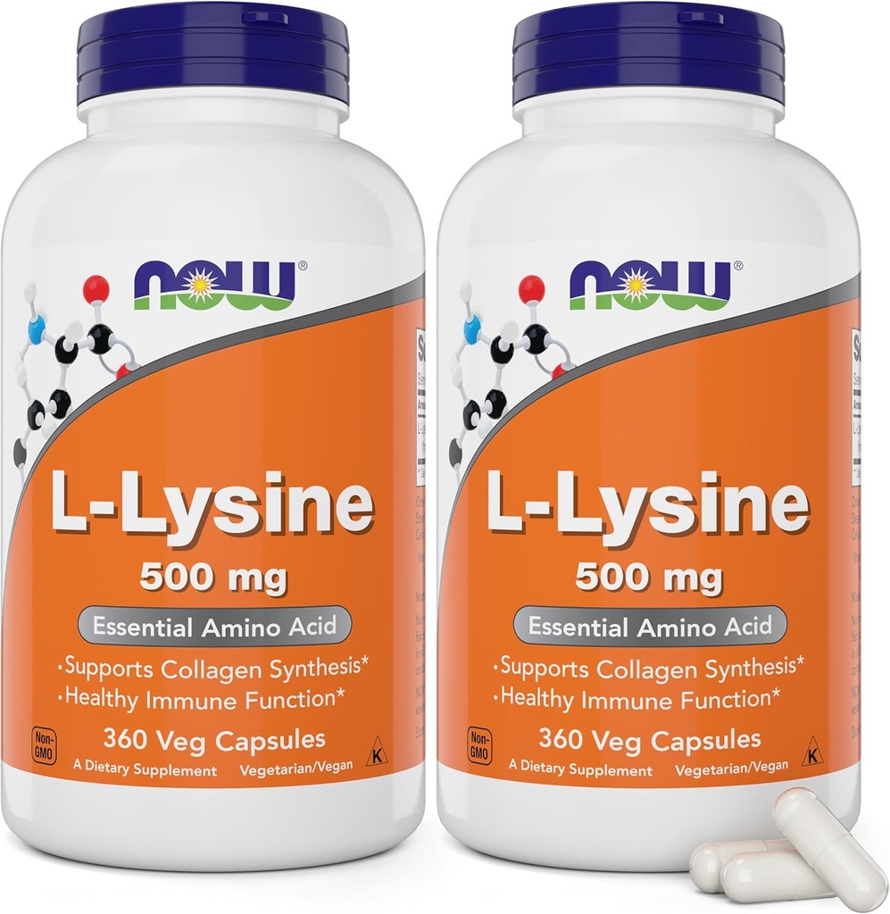 L-Lysine 500 mg, 360 Cápsulas Vegetarianas (embalagem de 2)