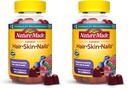 Natureza Made Hair Skin and Nails com Biotin 2500 mcg, Suplemento dietético para cabelos saudáveis, Pele & Nails Suporte, 90 chicletes, 45 dias de fornecimento (Pack of 2)