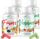 Suplemento de frutas e legumes diários - 360 Cápsulas para 60 dias, Superalimento sem OGM e glúten com vitaminas naturais - Alimentado por plantas, 4-Pack