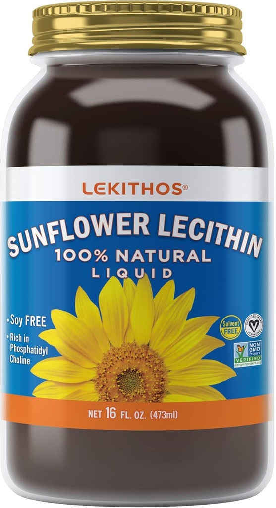 Tudo natural girassol lecitina não OGM soja sem glúten (16 onças)