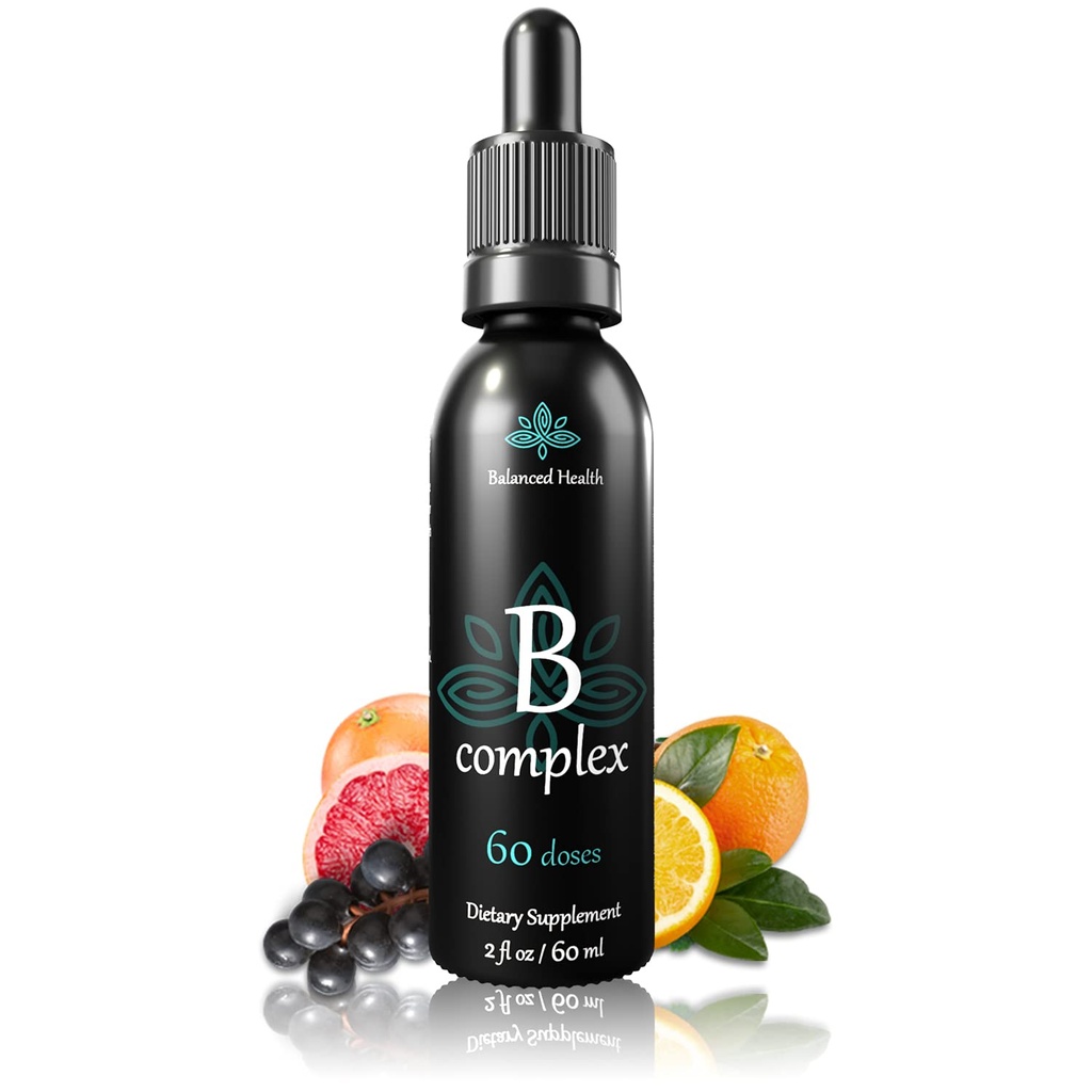 Vitamina B-Complexo gotas, 2 onças, 60 doses, todas as 8 B-Vitaminas, Imune suplemento de suporte energético não OGM Vegetariano seguro