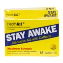 HealthA2Z® Stay Awake - 200 mg Cafeína - Ajuda de Alerta com Cafeína - 3 embalagens de 16 tabelts (48 comprimidos Total)