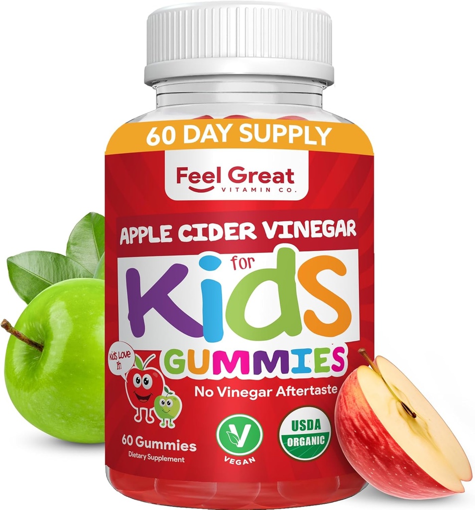 Crianças Orgânicas Apple Cider Vinagre Gummies por Sentir Grandes Vitaminas Rico em Enzimas Digestivas e Antioxidantes Naturais para Gut Health