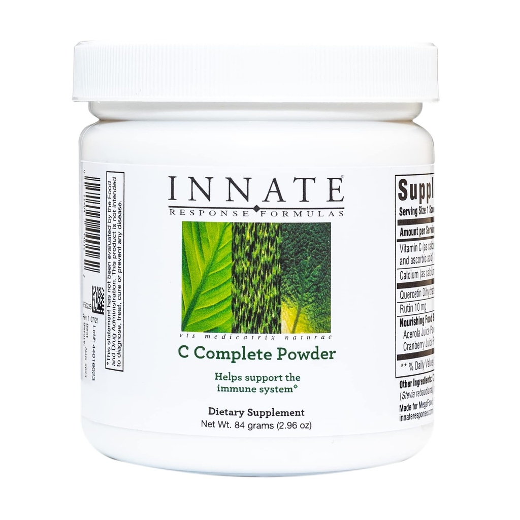 INNATE Response Fórmulas C Pó Completo - Suplemento de Vitamina C Antioxidante - Ajuda a apoiar o sistema imunológico -Vegetariano e não-GMO - 2.96 Oz. (30 Servings)