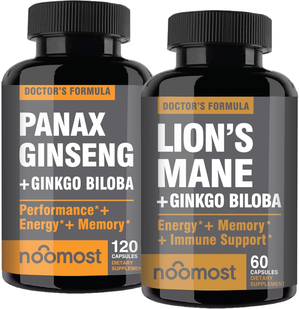 Nomost Korean Red Panax com Lions Mane Suplementos com Ginkgo biloba para o bem-estar saudável e estilo de vida.