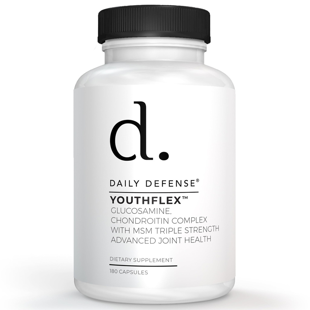 Glucosamina com Condroitin & HSH Suplemento Conjunto de Apoio para Homens e Mulheres Mobilidade e Flexibilidade - 180 Cápsulas, Youthflex Glucosamina Complex, Made in the USA