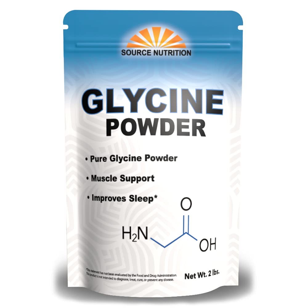 Pó de Glycine (2 lbs) - Promove o sono descansado, energia muscular e força, memória e suporte de cognição (Bag Resealable)