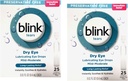 Pisque lágrimas Conservative grátis Lubrificantes gotas de olho, alívio imediato e de longa duração para olhos secos, 25 frascos esterilizados de uso único, 0,01 FL OZ (0,4 mL) Cada (Pacote de 2)