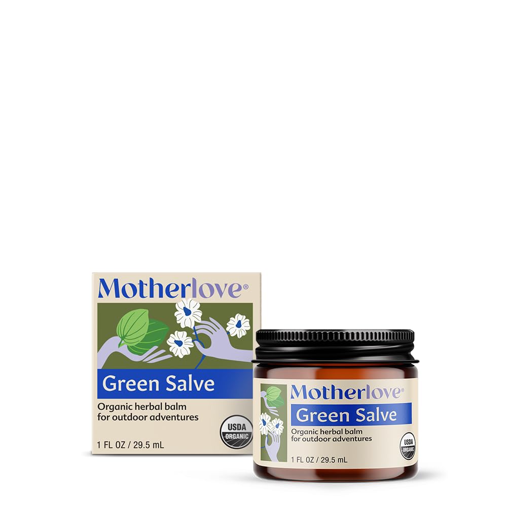 Motherlove Green Salve (1 oz) Família-amiga aventura ao ar livre Pomada para acalmar a pele - USDA Organic