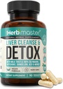 Nora Ross Herbmaster Liver Cleanse Detox & Repair – 27-in-1 Suplemento de suporte de fígado de ervas para homens e mulheres – Suplemento de cardo de leite w / Extrato de Articoke, cholina, zinco e raiz de dente-leão – 45 Servings