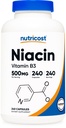 Nutricost Niacin (Vitamina B3) 500mg, 240 Cápsulas - com Flushing, Não-GMO, Sem glúten