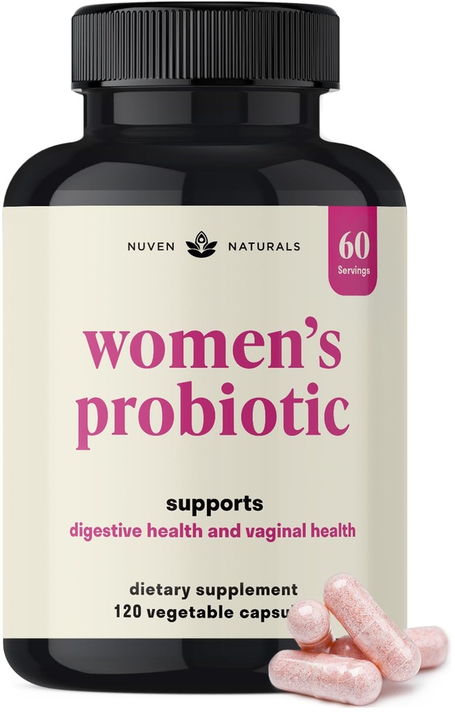 3-em-1 Womens Probiótico - 60 Servings - 12 Exclusivos Strains, Prebióticos, D-Mannose, & Cranberry para Saúde Digestiva, Saúde Vaginal e Imune Support - Prebióticos e Probióticos para Mulheres