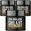 (3 Pack) Shilajit Puro Himalaia Resina Orgânica - Natural Authentic Lab fórmula testada para homens, mulheres - Sem metais pesados - 600mg Força máxima com 85+ Trace Minerals Golden Grade Shilajit Suplemento