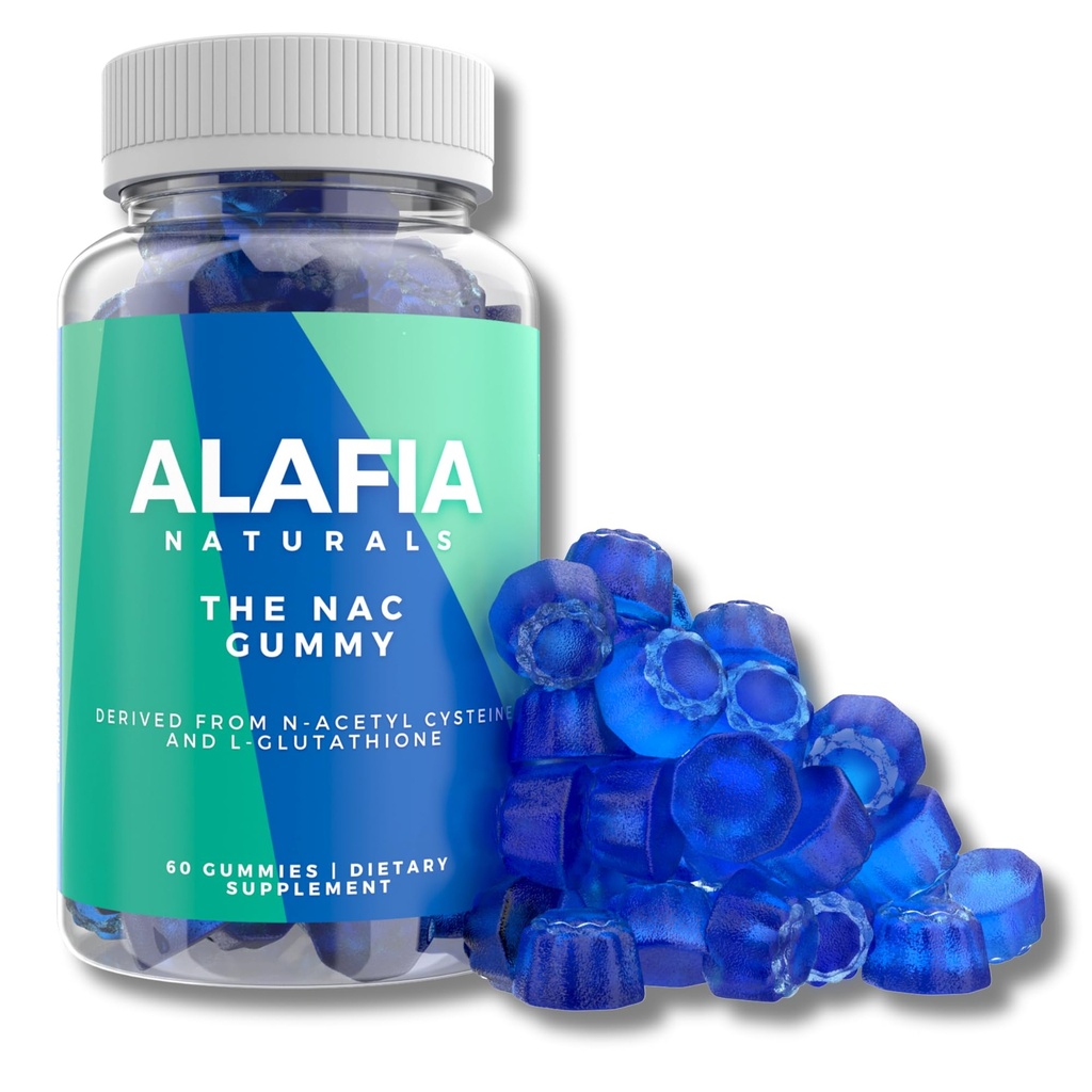 Gummies NAC livre de açúcar, Suplemento NAC para a saúde respiratória, Detox e limpeza do fígado, Rim, Apoio antioxidante, N-Acetil Cysteine Suplemento MCT-óleo revestido para absorção Vegan 60ct
