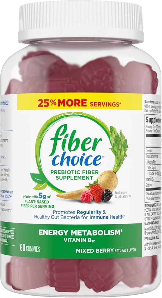 Fiber Choice 5g Gummies, Berry misto, 60ct