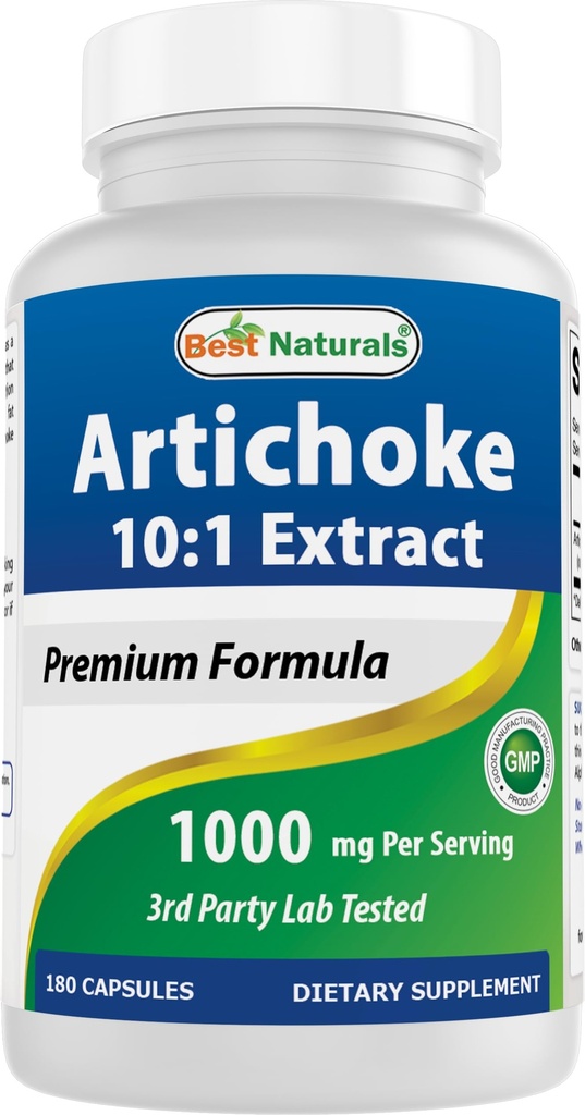 Melhor Naturals Alcachofra Extract 1000 mg por serviço - 3rd Party Lab testado - 180 Cápsulas