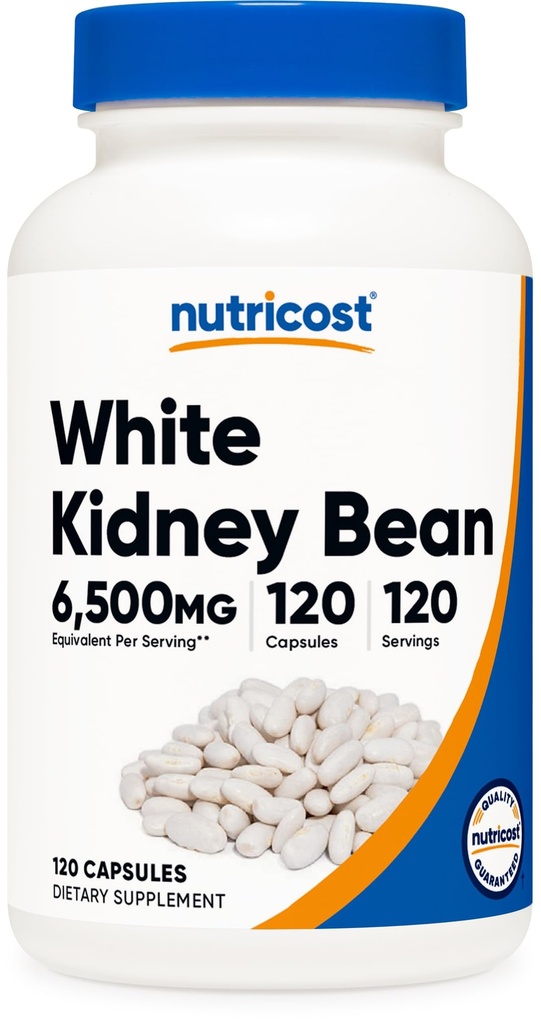Nutricost White Kidney Beans Cápsulas 6.500mg Equivalente, 120 Cápsulas - Cápsulas Vegetarianas, Glúten Livre e OGM Grátis