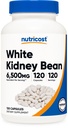 Nutricost White Kidney Beans Cápsulas 6.500mg Equivalente, 120 Cápsulas - Cápsulas Vegetarianas, Glúten Livre e OGM Grátis