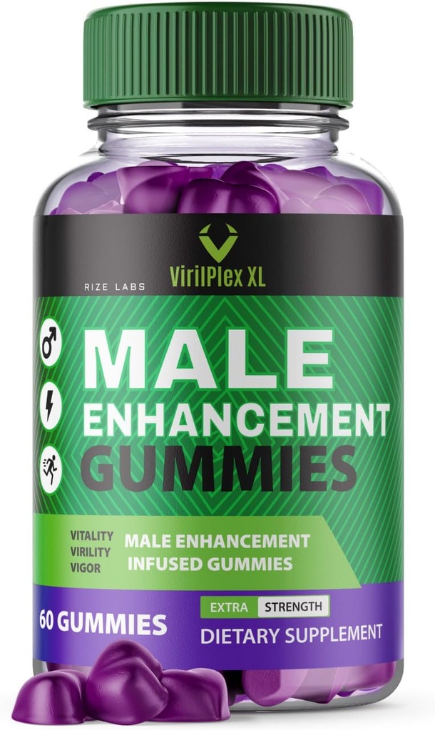 VirilPlex XL Gummies de desempenho masculino, Fórmula Premium para Saúde e Bem-Estar, VirilPlex XL para homens Gummys para oferecer benefícios de desempenho pico, VirilPlexXL Gomitas (60 Gummies)