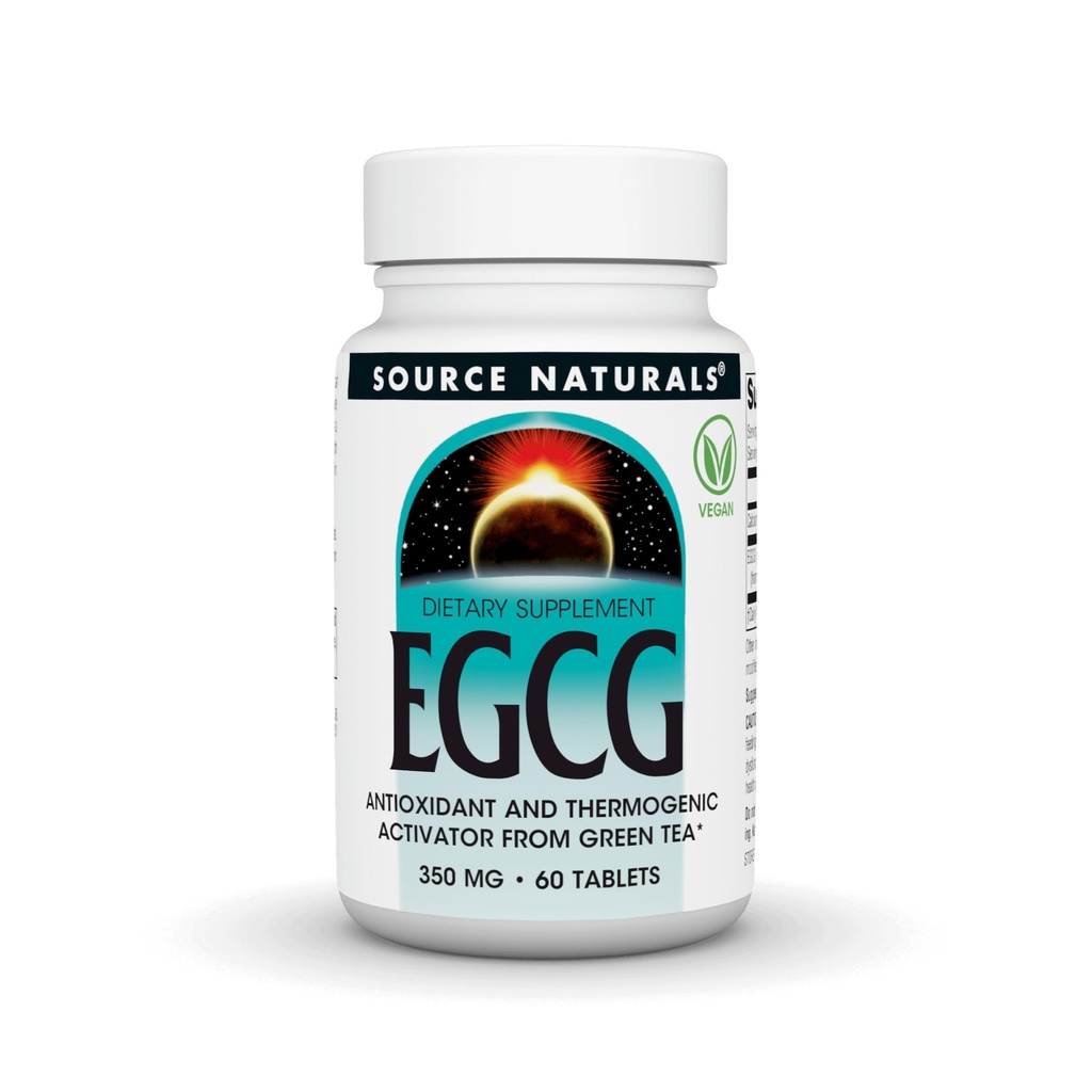 Fonte Natural EGCG, Antioxidante e Termogênico Ativador de Chá Verde, 350mg - 60 Comprimidos