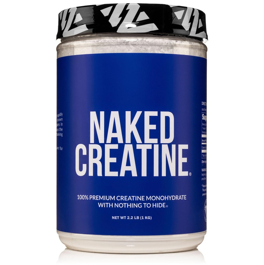 NAKED Creatina Micronizada Pura Monohidrato – 200 Servings, 1000g Bulk – NSF Certified, Vegan, Não-GMO, Gluten & Soy Free - Muscle Building, Treinamento de força, Gym & Fitness Supplement
