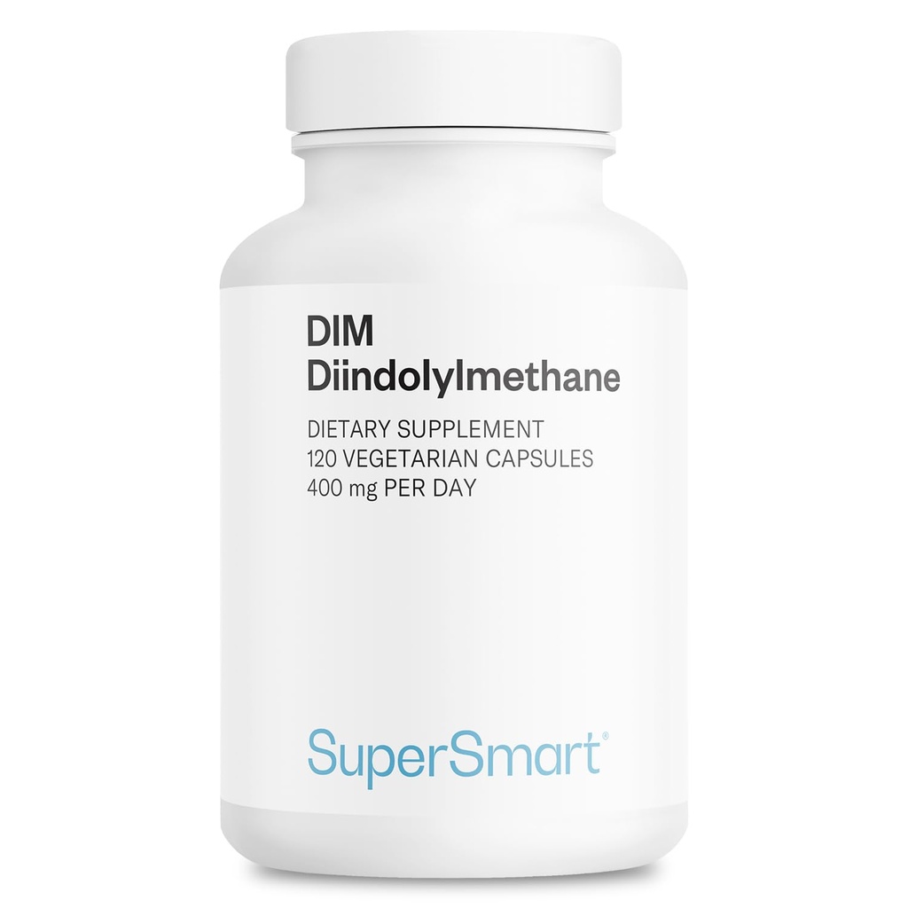 Supersmart - Suplemento DIM 400mg por dia (Diindolilmetano) - Equilíbrio Natural para Homens e Mulheres - 120 Cápsulas Vegetarianas