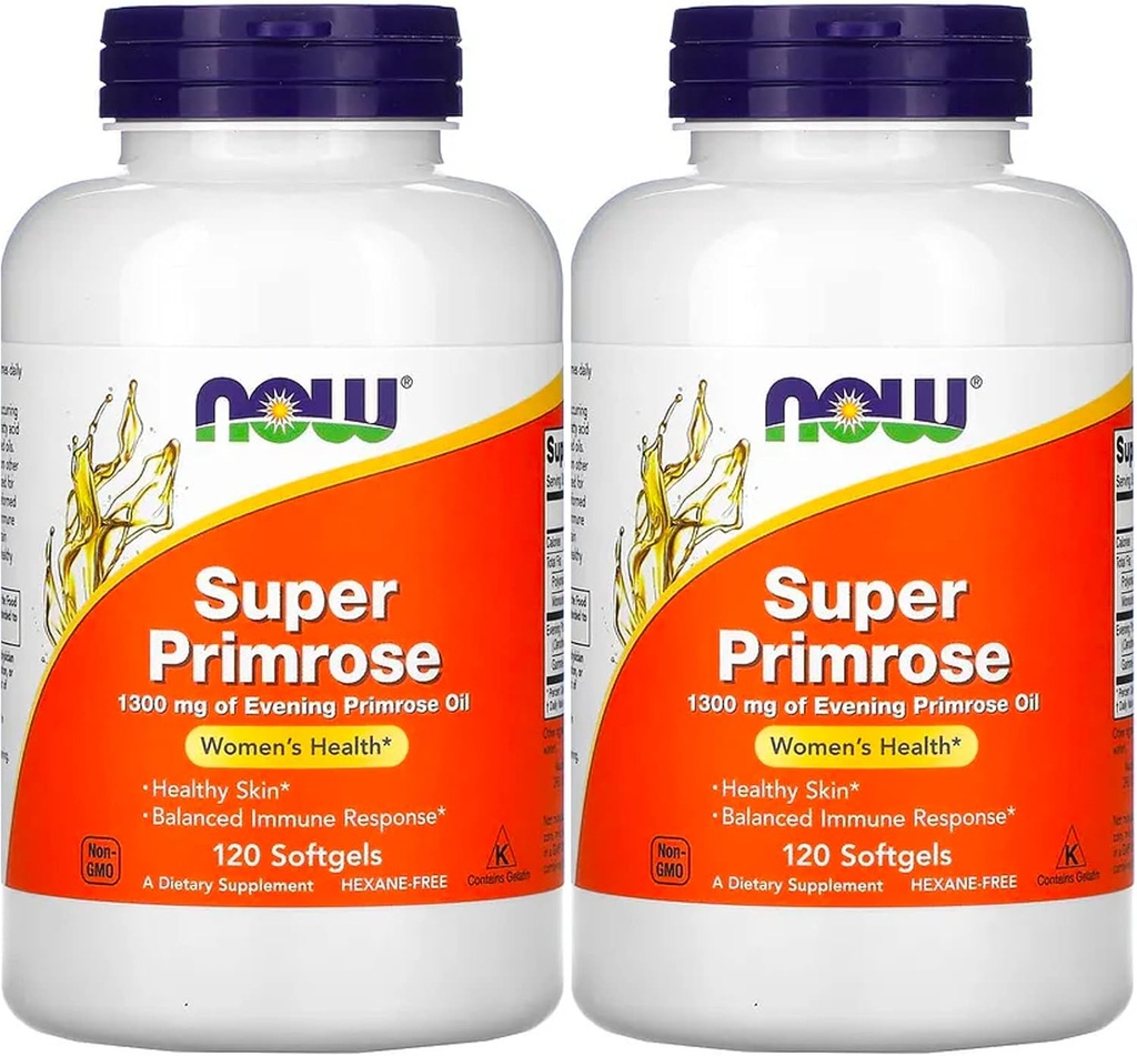 Agora Alimentos Super Primrose 1300mg, 120 géis (Pack de 2)