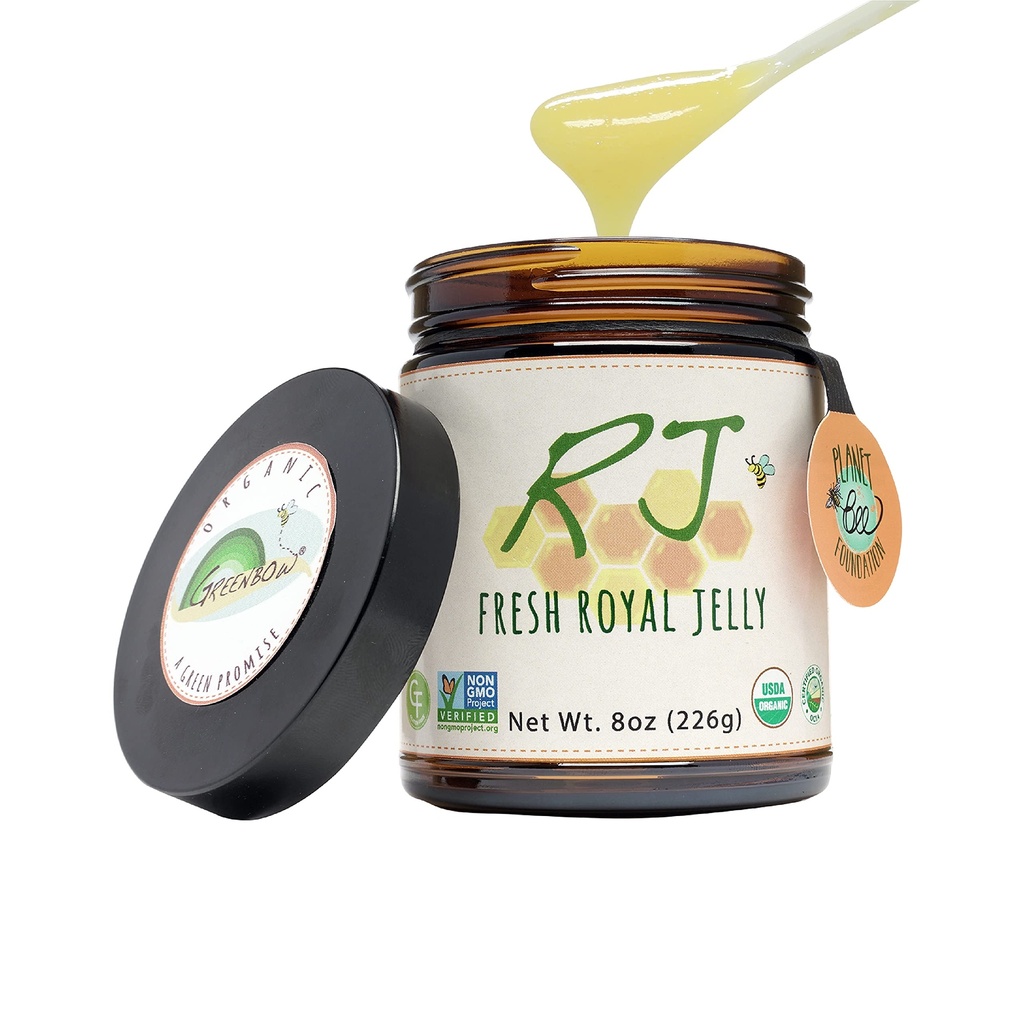 Greenbow Organic Fresh Royal Jelly - 100% USDA Certified Organic, Non-GMO, Halal, Pure, Gluten Free - Um dos mais embalados nutrição - (226g)