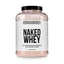 Proteína de Whey de Morango NAKED - Todas as proteínas de Whey Feed grama natural + Morangos secos + Açúcar de coco- 5lb Bulk, livre de OGM, soja, sem glúten. Ajuda Crescimento muscular e recuperação - 61 Servings