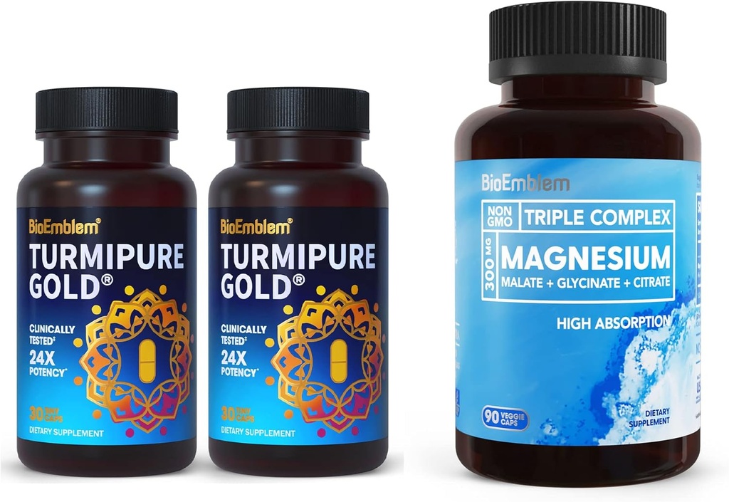 Curcumina alcaçuz BioEmblem com complexo de magnésio triplo TurmiPure estudado clinicamente