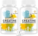 8-em-1 Creatina Monohidrato com BCAA e HMB, 5000 mg para homens e mulheres, Mastigação Creatina para músculo, Recuperação, Endurance & Força, Alta Absorção, Flavor de Limão, Livre de Açúcar, 180 Comprimidos