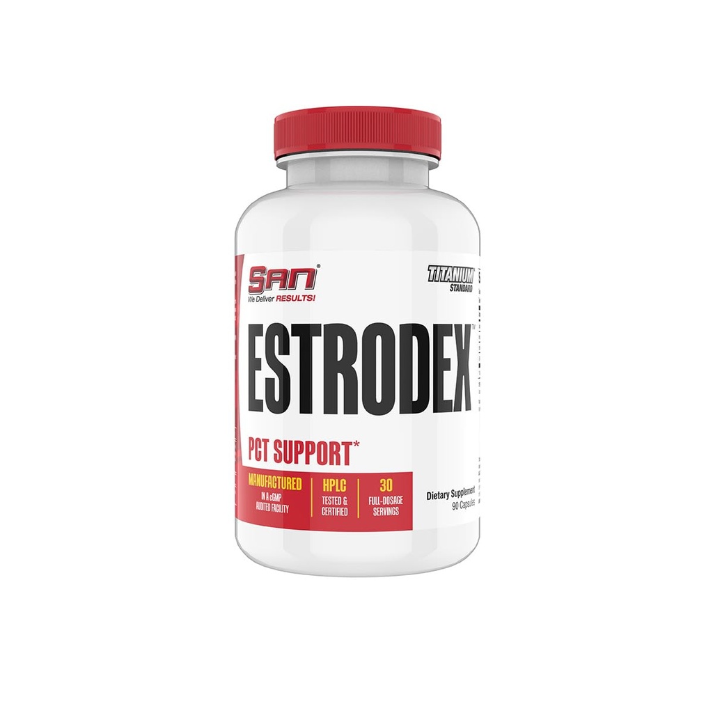 Estrodex da SAN - Bloqueador de Estrogênio & Inibidor de Aromatase - Equilíbrio de Hormônios e Fitness Booster Suplemento - Indole-3-Carbinol, Plus CDG & Raiz de Nettle para Saúde do Homem - Gluten-Free - 90 Cápsulas.