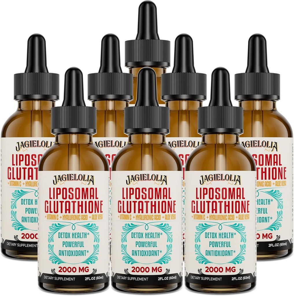 Glutationa Líquido lipossomal 2000MG – Antioxidante Detox Suplemento para Mulheres e Homens, Defesa do Envelhecimento, Função Fígado & Energia, com Ácido Hialurônico + Aloe Vera + Vitamina C, Natural & Vegan, 16 FL.OZ