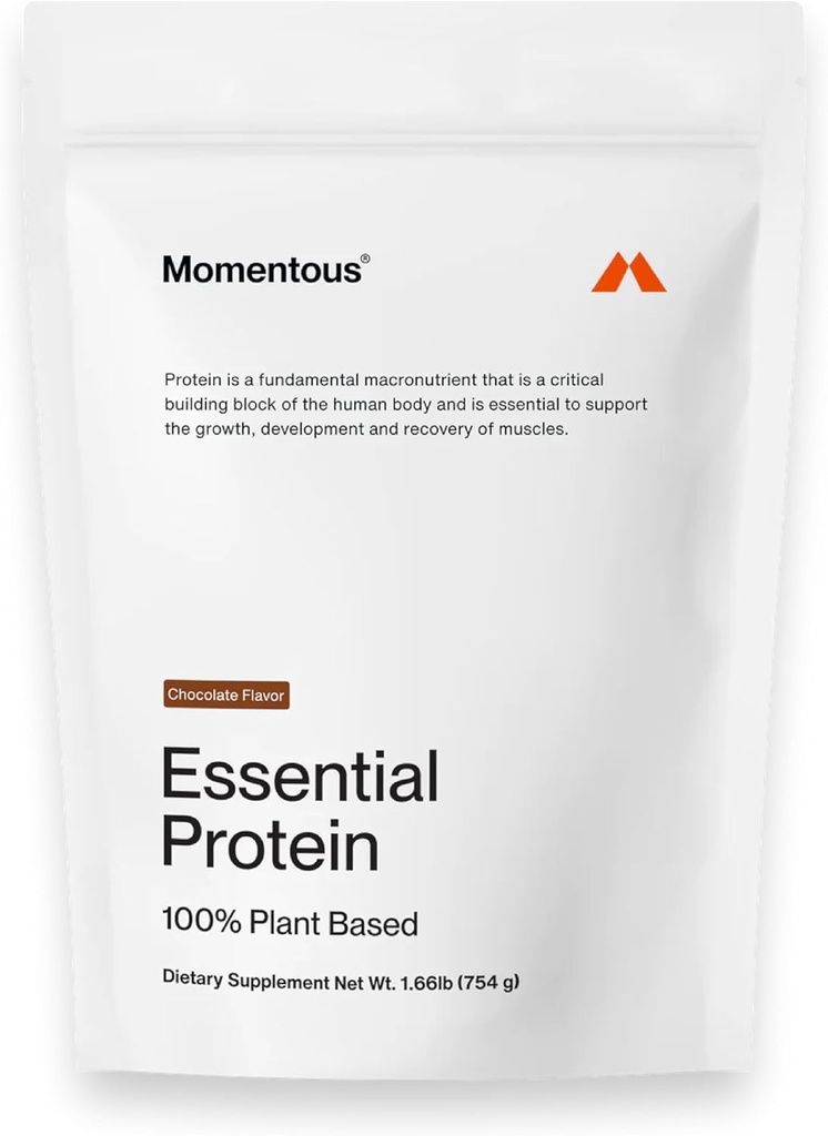 Momento essencial Vegan Protein Powder - 20g Planta Based Protein - NSF Certified, Gluten-Free, Non-GMO, 20 Servings for Essential Everyday Use, Chocolate