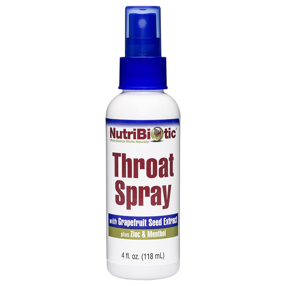 NutriBiotic – Garganta Spray com GSE, 4 Fl. Oz, suporte suave e calmante garganta dolorida com extrato de semente de toranja, zinco e mentol, livre de álcool e não medicado