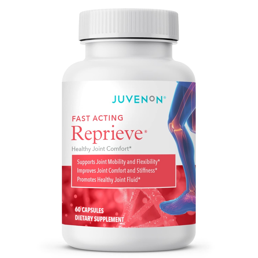 Juvenon Reprieve Cápsulas (60 Cápsulas) - Fast-Acting, Suplemento de Conforto Conjunto e Solução de Apoio Conjunto Eficaz, Pesquisa Verificada