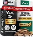 Cápsulas de Ashwagandha 1310mg com pimenta preta - USA Made Suplementos de Ashwagandha para apoio à relaxação, função cognitiva normal e níveis de energia equilibrada – 60 Caps