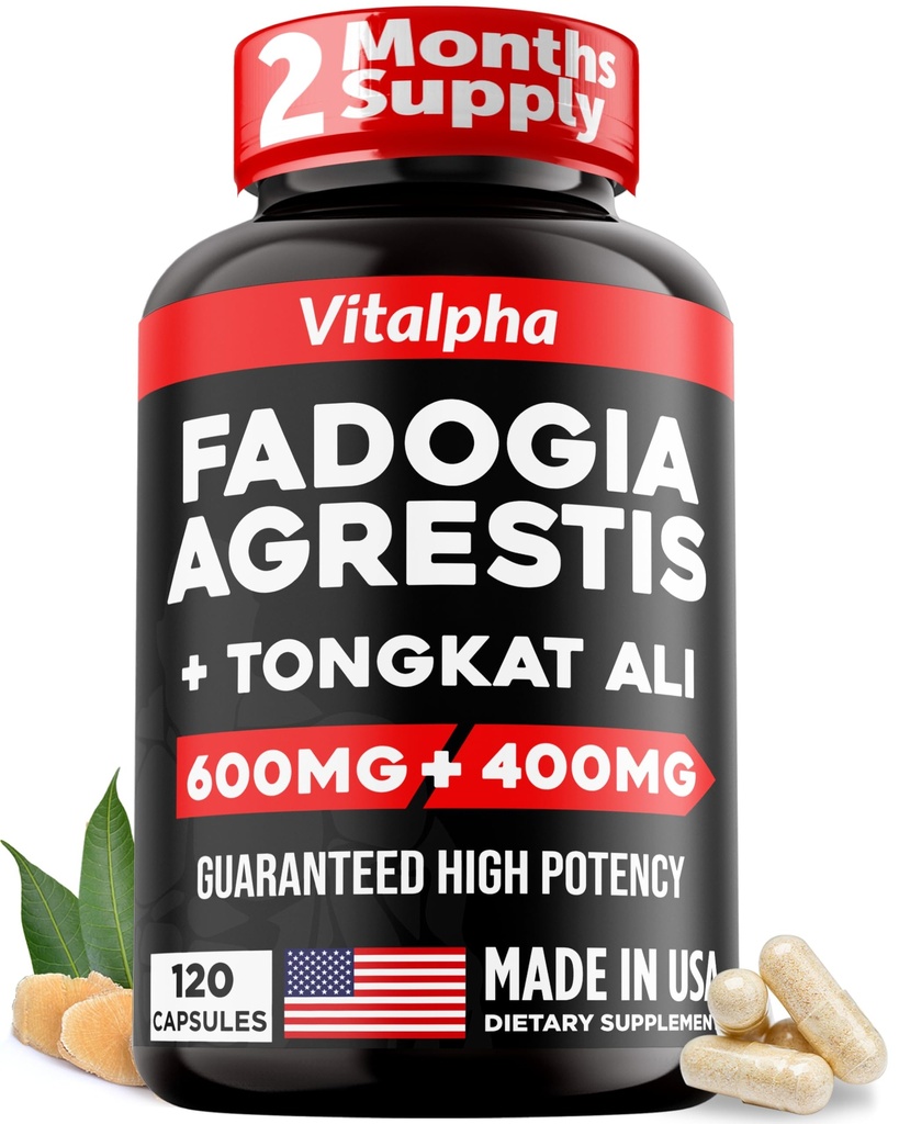 Ultra Concentrado 86,000mg Fadogia Agrestis Tongkat Ali Blend – 200:1 Tongkat Ali + 10:1 Fadogia Agrestis + Bioperine - Mistura máxima de força para desempenho atlético e massa muscular - 120 V-Caps