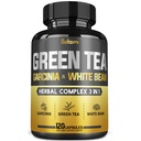 Green Tea Extract Pill EGCG 16000Mg por serviço com 12000Mg Green Tea, 2000Mg Garcinia Cambogia & 2000Mg White Kidney Bean - Apoio ao equilíbrio corporal, coração e saúde imunitária - 120 Cápsulas 2 meses de fornecimento