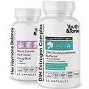 Juventude & tônica Menopausa & PMS Suporte para as mulheres através do metabolismo estrogênico equilibrado – 90 comprimidos com DIM Cohosh preto Red Clover Dong Quai Soy Isoflavones