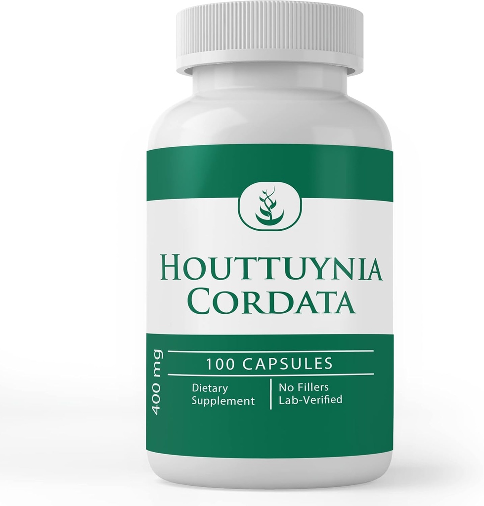 Puro Ingredientes Originais Houttuynia Cordata, (100 Cápsulas) Sempre Puro, Sem Aditivos ou Preenchimentos, Lab Verificado