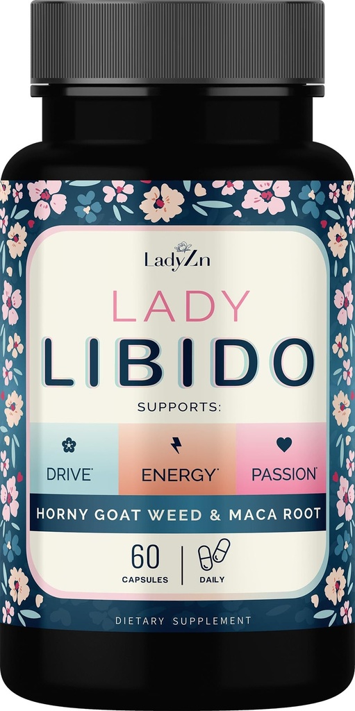 Lady Libido Supplement for Women Support Mood, Drive & Energy, with Hornygoatweed & Maca Root □ Fêmea Libido Booster para Mulheres